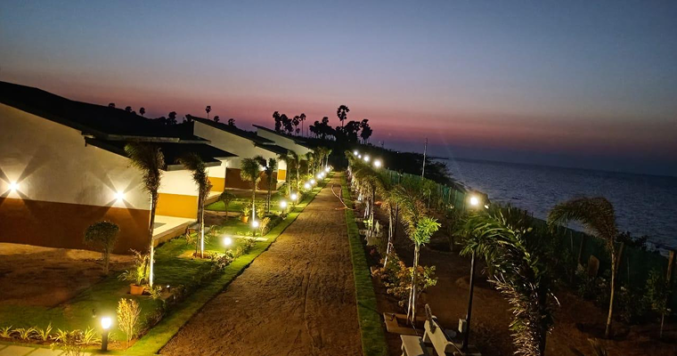 aerial view of golden musk beach resort rameswaram